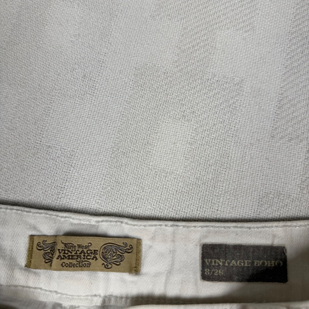 Nine West Vintage America Collection White Boho Straight Leg Jeans Size 8/29 - Picture 5 of 9